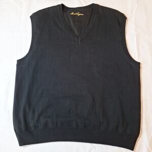 BEN HOGAN Men's Argyle/Cotton Golf Vest Black V-Neck XL Lined